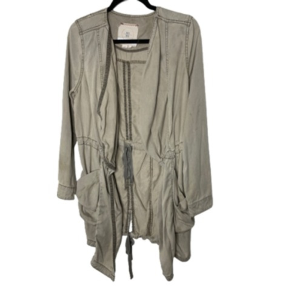 Hei Hei Anthropologie Women's Khaki Beige Long Sleeves Open Coat Extra Small